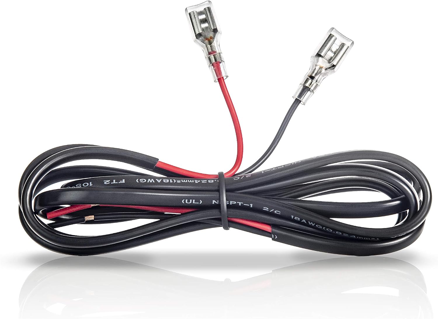 12V Lead Acid Battery Connector Cable, 5 Feet, with 0.250" Quick Connect/Disconnect F2 Type Terminals & Clear Inserts, Sealed Lead Acid Battery Connection Cable