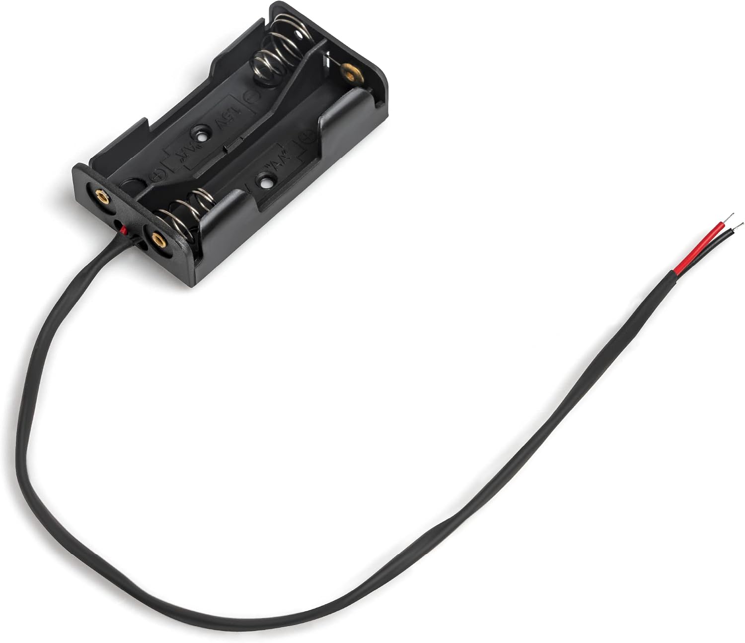 Double-A Battery Connectors, 2 Slot Hard-Shell AA Battery Holders with Insulated Wire Leads - 2 Pieces view 4