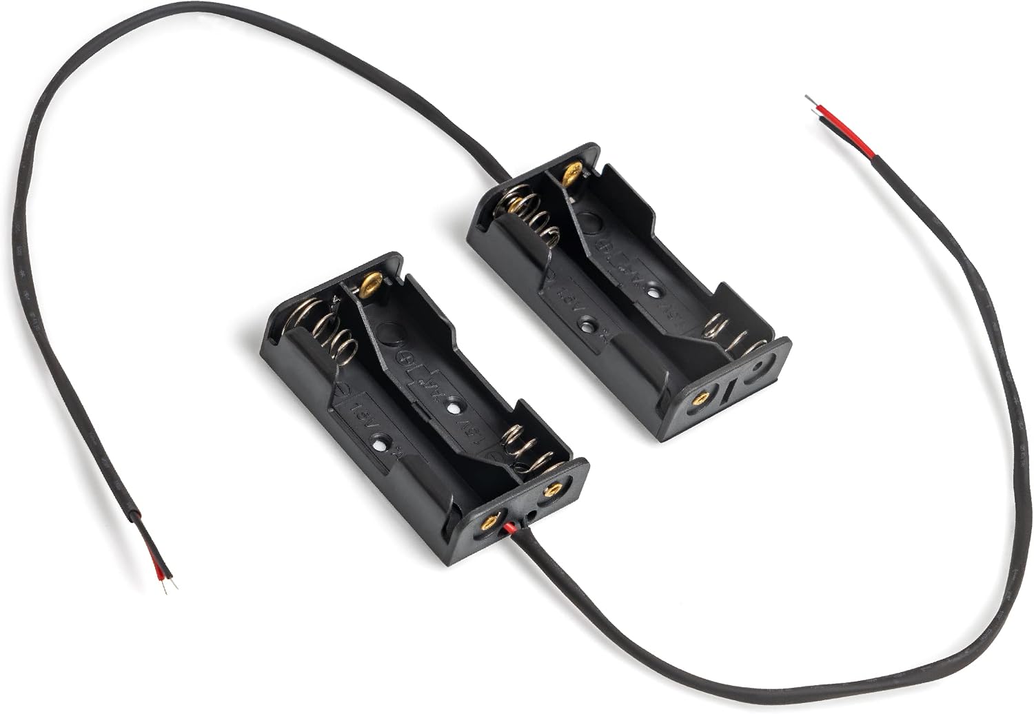 Double-A Battery Connectors, 2 Slot Hard-Shell AA Battery Holders with Insulated Wire Leads - 2 Pieces view 5