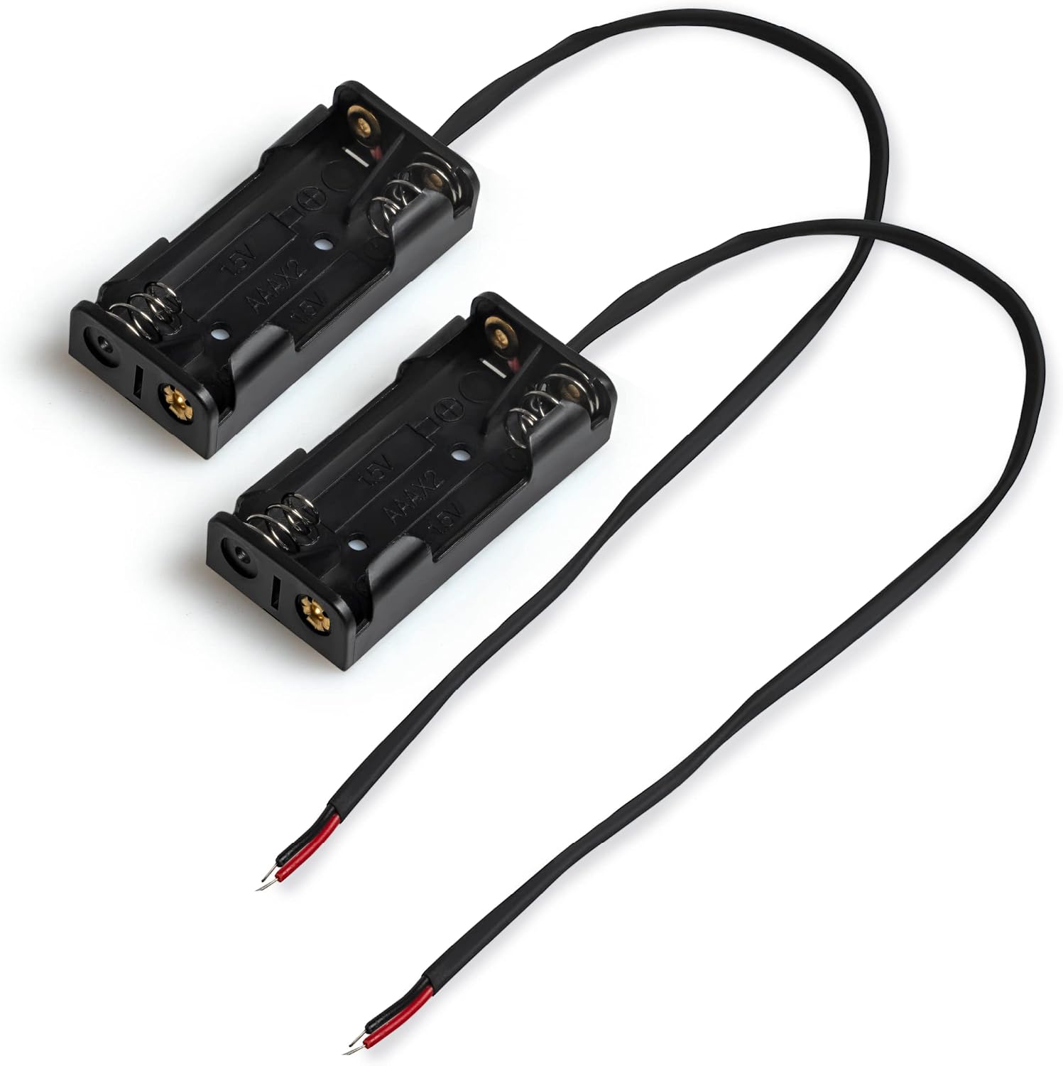 Triple-A Battery Connectors, 2 Slot Hard-Shell AAA Battery Holders with Insulated Wire Leads - 2 Pieces view 3