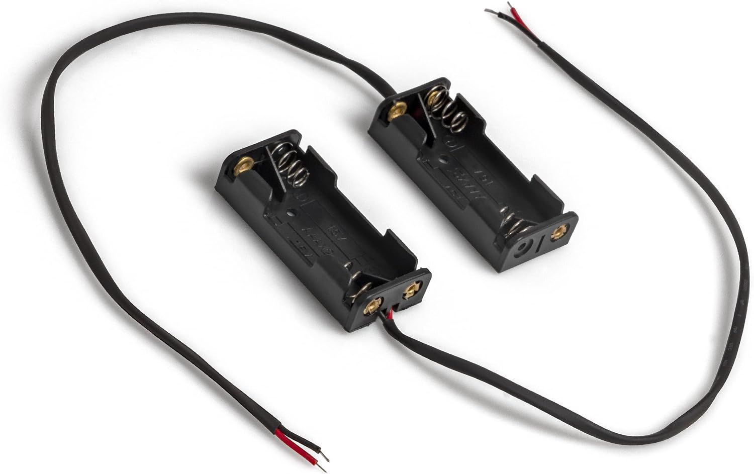 Triple-A Battery Connectors, 2 Slot Hard-Shell AAA Battery Holders with Insulated Wire Leads - 2 Pieces view 5