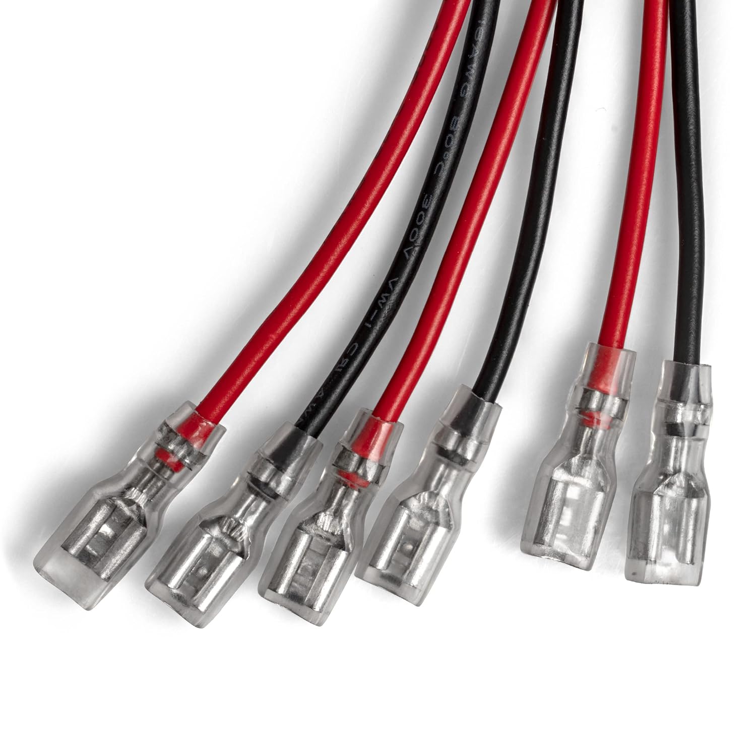 SLA Battery Terminal Leads, Female Spade Quick Connect/Disconnect 4.8mm F1 Type Terminals with Insulated Sleeves and Heavy Duty 16 Guage Wires - 6 Pieces