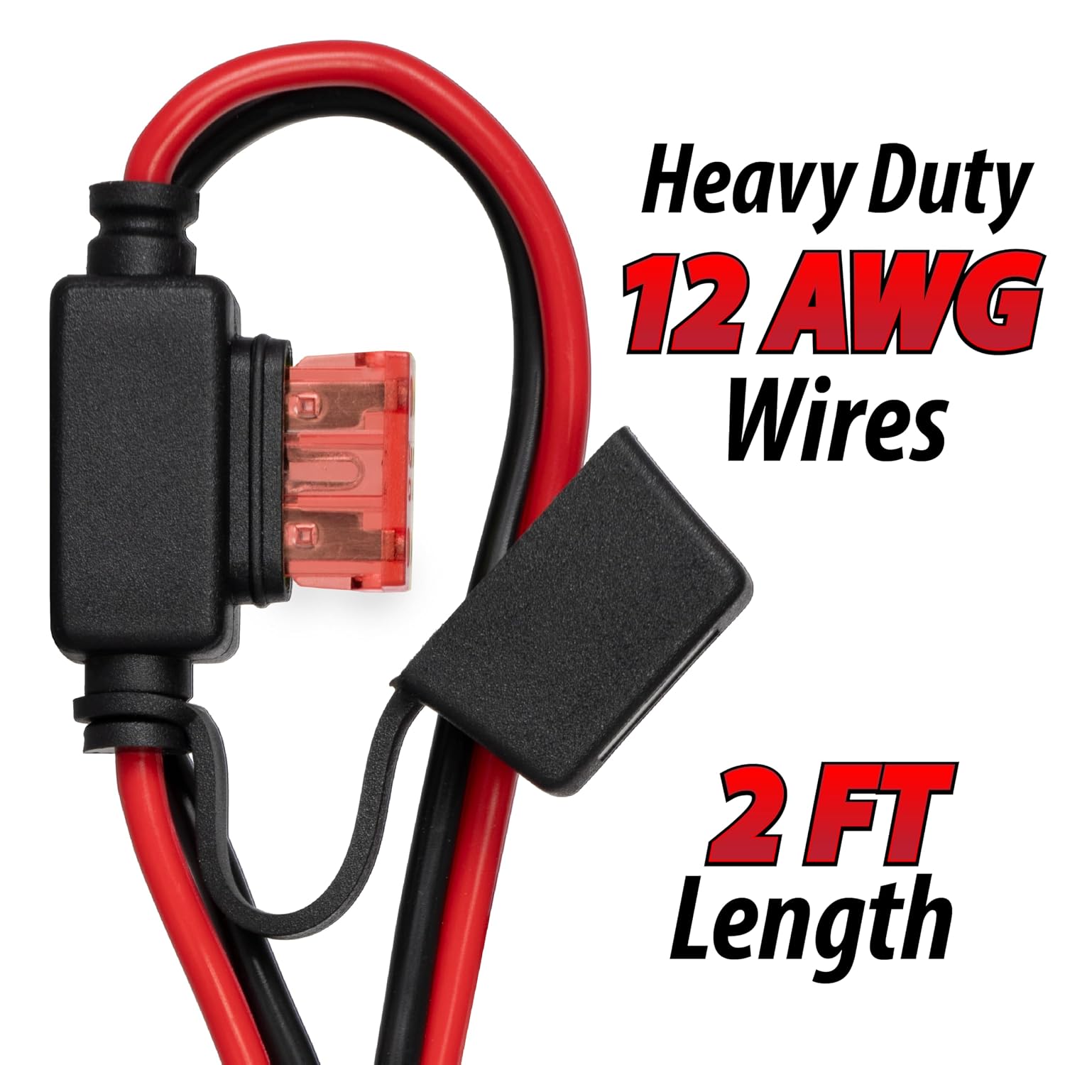 SAE Plug to Anderson Power Pole PP45 Connector Cable – 12 AWG, 2 Feet, 40 Amp Fuse, Heavy Duty Automotive, Solar, & Battery Power Wire for Electrical Connections view 3