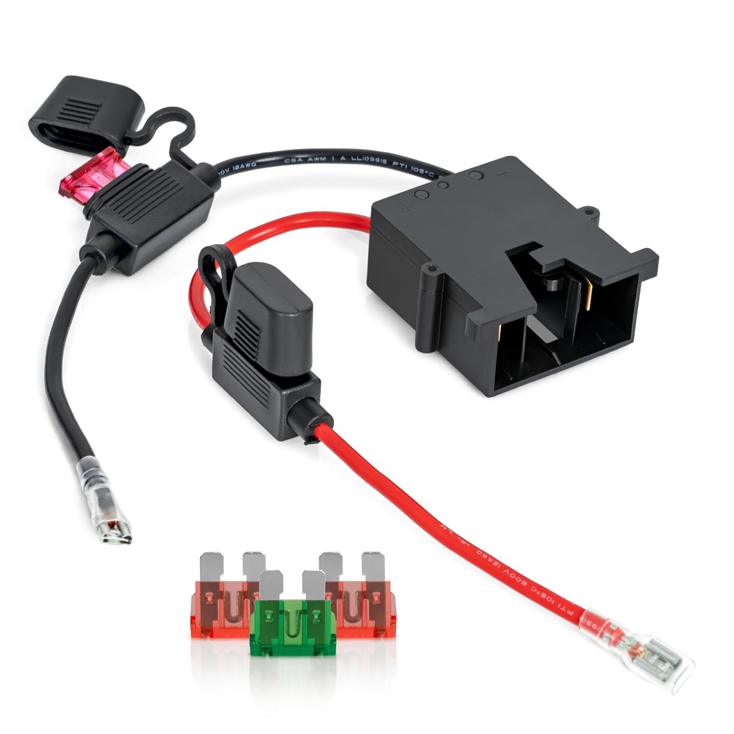 12V Battery Wire Harness Connector with Dual Fuse Protection – Extra Safe Replacement Adapter for Fisher-Price Power Wheels Ride-On Toy Cars