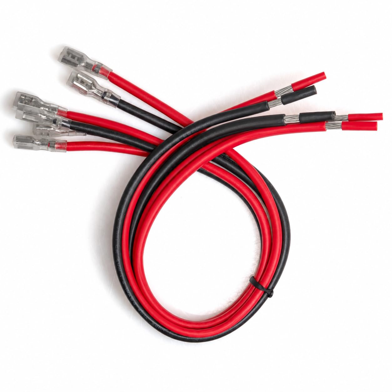 SLA Battery Terminal Leads, Female Spade Quick Connect/Disconnect 6.3mm F2 Type Terminals with Insulated Sleeves and Heavy Duty 14 AWG Wires - 6 Pieces view 6