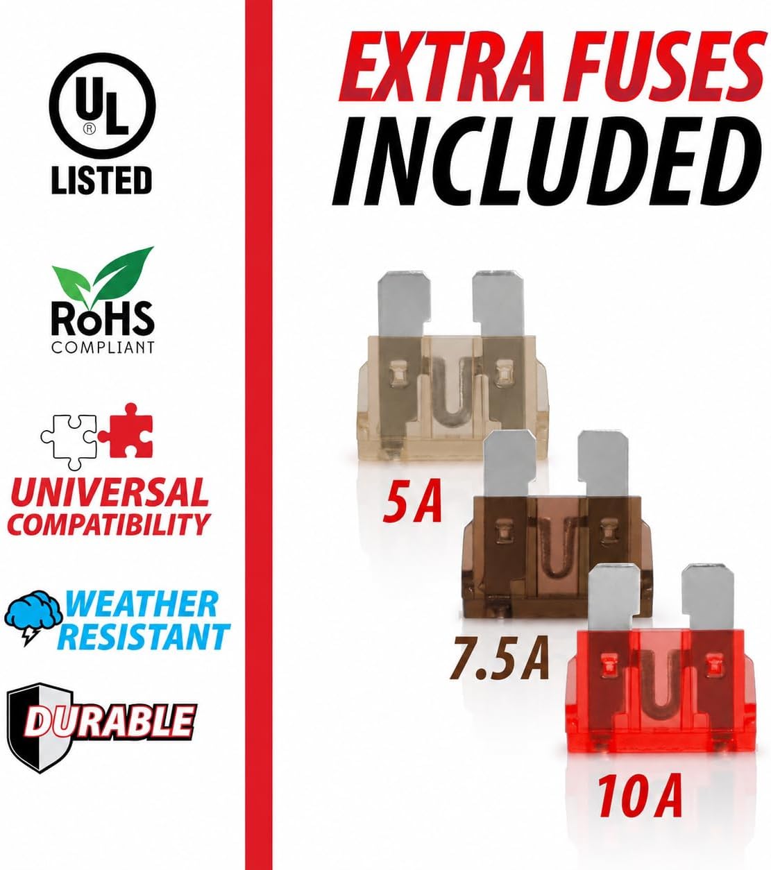 Anderson Power Pole Connector to 5.5mm × 2.5mm DC Barrel Plug Cable - 16 AWG, 6 Feet, 7.5A Fuse, RFI/EMI Noise-Suppressing Ferrite Filter, Battery Power Wire for Ham Radio, Router, LED, CCTV view 4