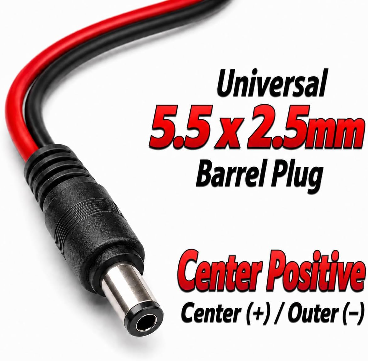 Anderson Power Pole Connector to 5.5mm × 2.5mm DC Barrel Plug Cable - 16 AWG, 6 Feet, 7.5A Fuse, RFI/EMI Noise-Suppressing Ferrite Filter, Battery Power Wire for Ham Radio, Router, LED, CCTV view 5