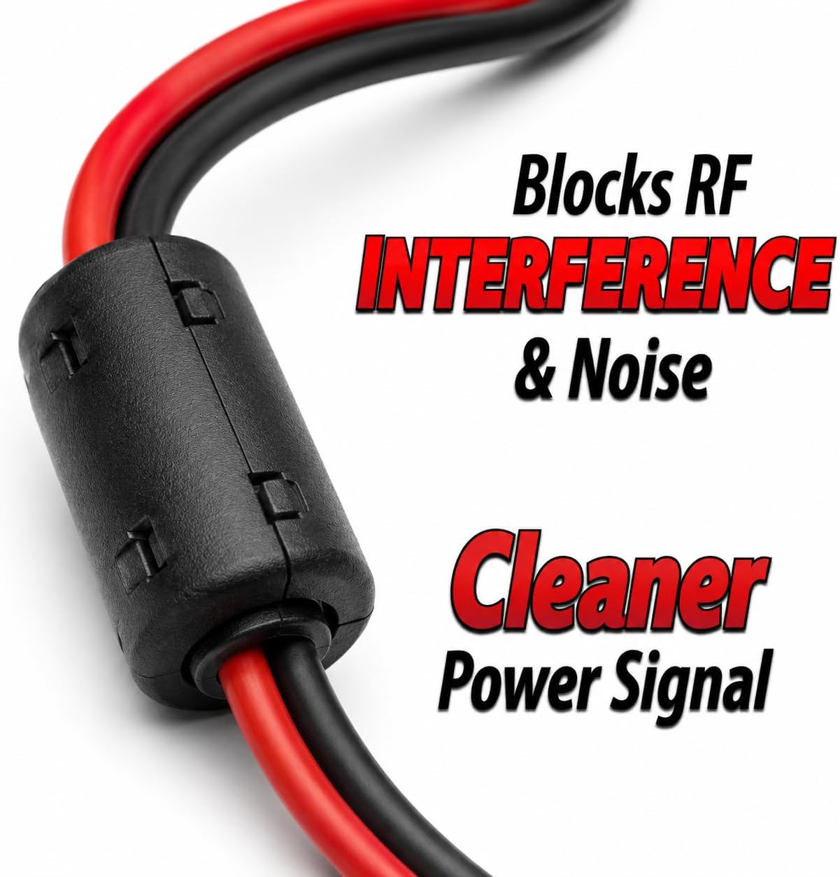 Anderson Power Pole Connector to 5.5mm × 2.5mm DC Barrel Plug Cable - 16 AWG, 6 Feet, 7.5A Fuse, RFI/EMI Noise-Suppressing Ferrite Filter, Battery Power Wire for Ham Radio, Router, LED, CCTV view 6